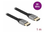 Delock Ultra nagy sebességű HDMI kábel 48 Gbps 8K 60 Hz szürke 1 m tanúsítvánnyal