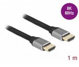 Delock Ultra nagy sebességű HDMI kábel 48 Gbps 8K 60 Hz szürke 1 m tanúsítvánnyal