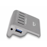 Delock USB 10 Gbps Hub 4 A-típusú USB porttal + 1 gyorstöltő porttal beleértve a tápellátást