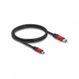 Delock USB 10 Gbps kábel USB A-típusú apa - USB Type-C apa 1 m piros fém (80617) (80617)