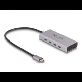 Delock USB 10 Gbps USB Type-C hub 4 x USB Type-C anya csatlakozóval és 1 x USB Type-C PD 85 wattos csatlakozóval, 30 cm csatlakozó kábellel (64235)