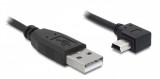 Delock USB 2.0-A apa - USB mini-B 5 tűs  könyök apa átalakító kábel, 1m