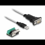 Delock USB 2.0 A-típusú adapter 1 x soros RS-422/485 apa 6 tűs terminal blockkal 5 V 1,8 m (63465) (63465)