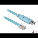 Delock USB 2.0 A-típusú apa > 1 x soros RS-232 RJ45 apa adapter 2m kék (DE64185)