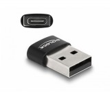 Delock USB 2.0 adapter A-típusú USB apa - USB Type-C  anya fekete