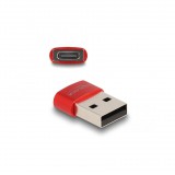 DeLock USB 2.0 Adapter USB Type-A male to USB Type-C female Red (60050)