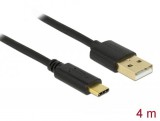 DeLock USB 2.0 cable Type-A to Type-C 4m Black 83669