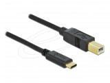 DeLock USB 2.0 cable Type-C to Type-B 4m Black 83667