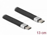 DeLock USB 2.0 FPC Flat Ribbon Cable USB Type-C to USB Type-C 13cm PD 5A E-Marker 86940