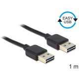Delock USB 2.0 kábel (A-A, 1 m, Easy-USB, fekete)