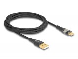 Delock USB 2.0 kábel A-típusú apa - USB Type-C apa gyors töltővel 60 W áttetsző 2 m (80761)