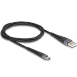 Delock USB 2.0 kábel A-típusú USB apa - USB Type-C  apa meghosszabbított hajlítás védelemmel 1 m