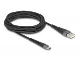 Delock USB 2.0 kábel A-típusú USB apa - USB Type-C apa meghosszabbított hajlítás védelemmel 3 m