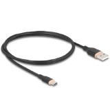 Delock USB 2.0 kábel USB A-típusú dugó - USB Type-C  dugó 1 m fekete Szilikon