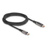 Delock USB 2.0 Kábel USB Type-C  apa - apa csatlakozóval tápmérővel, PD 3.0 100 W, 2 m