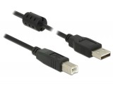 Delock USB 2.0-s kábel A-típusú csatlakozódugóval  USB 2.0-s, B-típusú csatlakozódugóval, 5,0 m, fe 84899