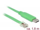 DeLock USB 2.0 Type-A male > 1xSerial RS-232 RJ45 male 1.8m Adapter Green 62960