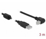 Delock USB 2.0 Type-A - Type-B derékszögű 3m