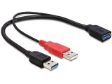 Delock USB 2.0, USB 3.0 adat és tápkábel 0.3m (83176)