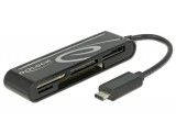 DeLock USB 2.0 USB Type-C male 5 Slots Card Reader Black 91739