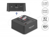Delock USB 20 Gbps M.2 dokkoló állomás 2 db. M.2 NVMe PCIe SSD-hez klónozó és törlő funkcióval