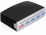 DeLock USB 3.0 HUB 4 port, 1 port USB power, külső vagy 3.5", külső táppal 61898
