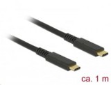 Delock USB 3.1 Gen 2 (10 Gbps) kábel Type-C - Type-C 1 m PD 3 A E-Marker koaxiális (85207)