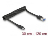 Delock USB 3.1 Gen 2 USB-A - USB Type-C csavart kábel fekete (85349)