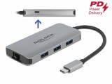 Delock usb 3.2 gen 1 hub 4 porttal és gigabit lan-nel, valamint pd-vel