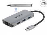 DeLock USB 3.2 Gen 1 Hub with 4 Ports and Gigabit LAN and PD 63252
