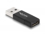 DeLock USB 3.2 Gen 2 Adapter USB Type-A male to USB Type-C female Black 60001