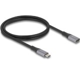 Delock USB 40 Gbps bővítő kábel USB Type-C  apa - anya PD 3.1 240 W 1 m szürke fém