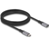 Delock USB 40 Gbps bővítő kábel USB Type-C  apa - anya PD 3.1 240 W 2 m szürke fém