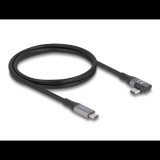 Delock USB 40 Gbps Kábel, ívelt bal / jobb, USB PD 3.1 Extended Power Range 240 W 1 m (81131) (81131)