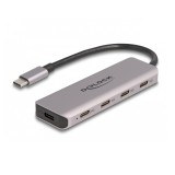Delock USB 5 Gbps Tetején 4 USB porttal rendelkező USB Type-C  hub USB Type-C  csatlakoztatóval
