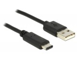 Delock USB-A 2.0 apa - USB C 2.0 apa kábel 2 m, fekete (83327)