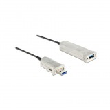 Delock USB-A 3.0 - USB-A 3.0 M/F adatkábel hosszabbító 20m fekete optikai kábel (83739)