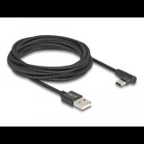 Delock USB-A - USB-C töltőkábel ívelt, 3 m, fekete (80033)