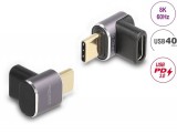 DeLock USB Adapter 40 Gbps USB Type-C PD 3.0 100 W male to female angled 8K 60 Hz metal compact 60059