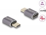 DeLock USB Adapter 40 Gbps USB Type-C PD 3.0 100 W male to female port saver 8K 60Hz metal Grey 60046