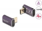 DeLock USB Adapter 40 Gbps USB Type-C PD 3.1 240 W male to female angled 8K 60 Hz metal Purple 60289