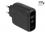 DeLock USB Charger USB Type-C PD 3.0 and USB Type-A with 20 W + 12W Black 41455