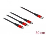 DeLock USB Charging 3 in 1 USB Type-C to Lightning/Micro USB/USB Type-C 30cm Cable  86710