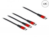DeLock USB Charging Cable 3 in 1 USB Type-C to 3 x USB Type-C 1m Black/Red 86713