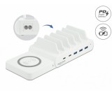 Delock USB és vezeték nélküli töltő 2xType-C PD 3x