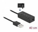 Delock USB fejhallgató és mikrofon adapter 2 x 3,5 mm-es sztereo jackkel Windows és Mac