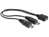 Delock USB micro B anya  2 x USB micro-B apa kábel, 20.5 cm 65440