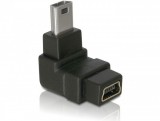 Delock USB mini 5 tűs apa - anya 90 fokos adapter (65097)