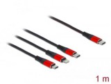 Delock USB töltő kábel 3 az 1 USB Type-C  apa Lightning - Micro USB- és USB Type-C 1m (86711)