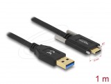DeLock USB Type-A male to USB Type-C male cable 1m Black 83718